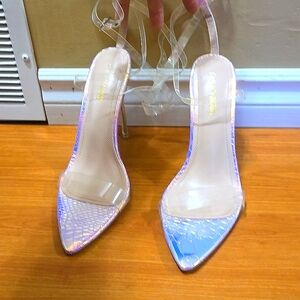 Mermaid monochrome strappy heels